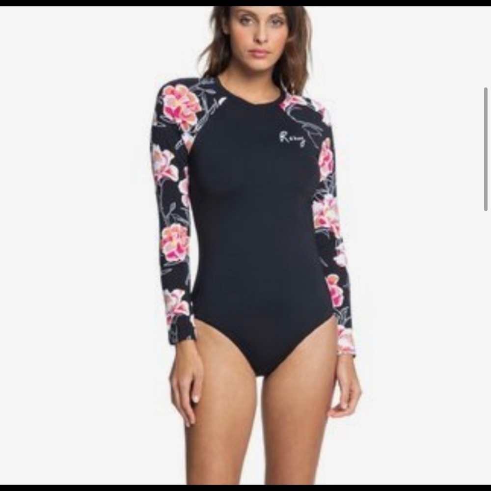 Roxy One-piece Rashguard Floral Swimsuit - Picture 3 of 9
